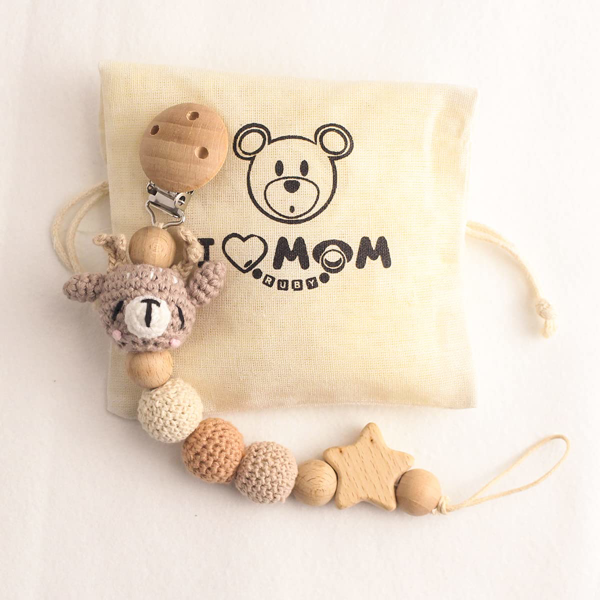 Cadena Chupete Bebe de Animales Ganchillo