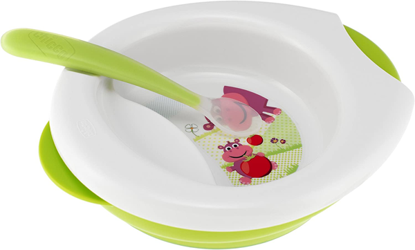 Plato de papilla caliente 2 en 1 que mantiene temperatura