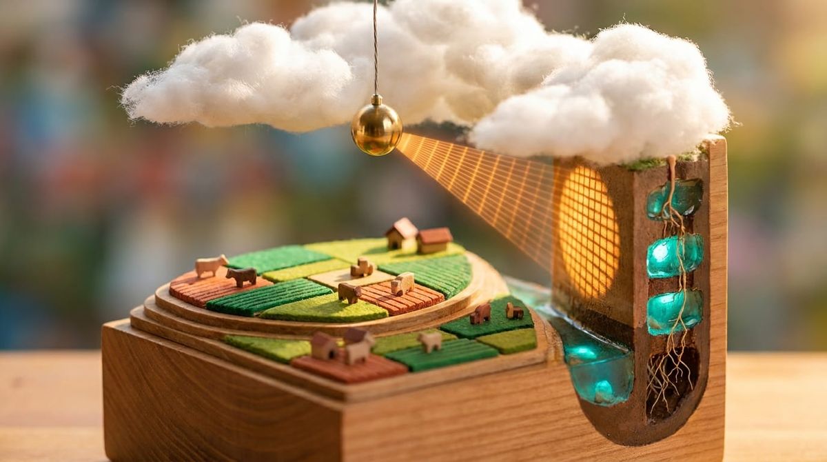 Satellite radar for AI carbon offsets