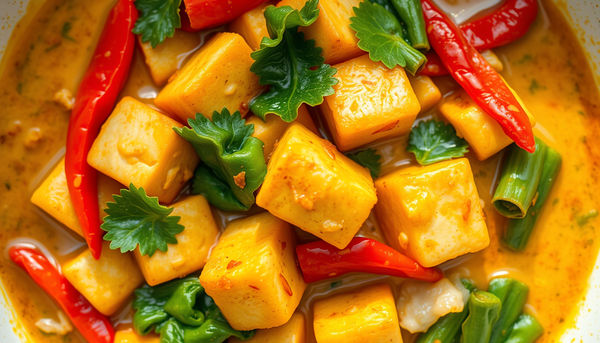 FLUX.1-schnell generated image of a Thai curry with tofu