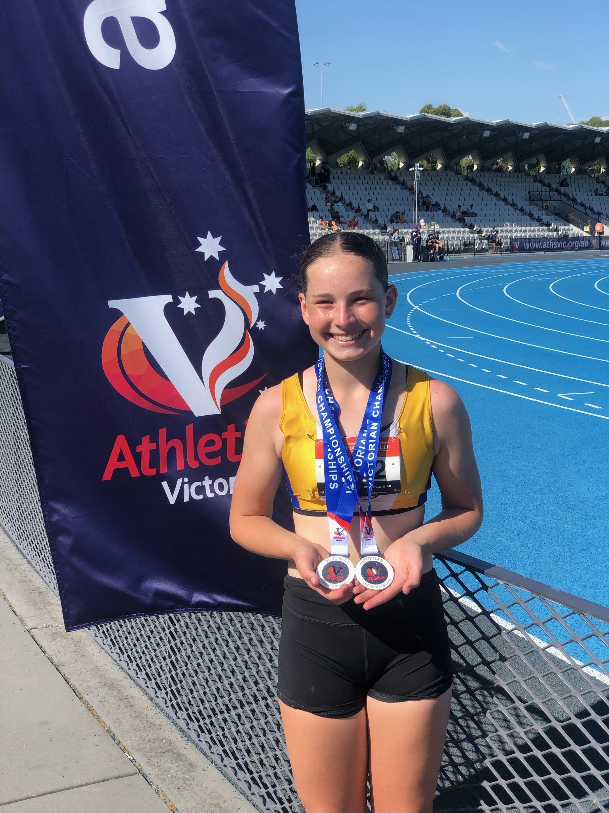 Zaria Dalton won two silver medals for her 100m and 200m events at the Athletics Victoria Track and Field Championships.