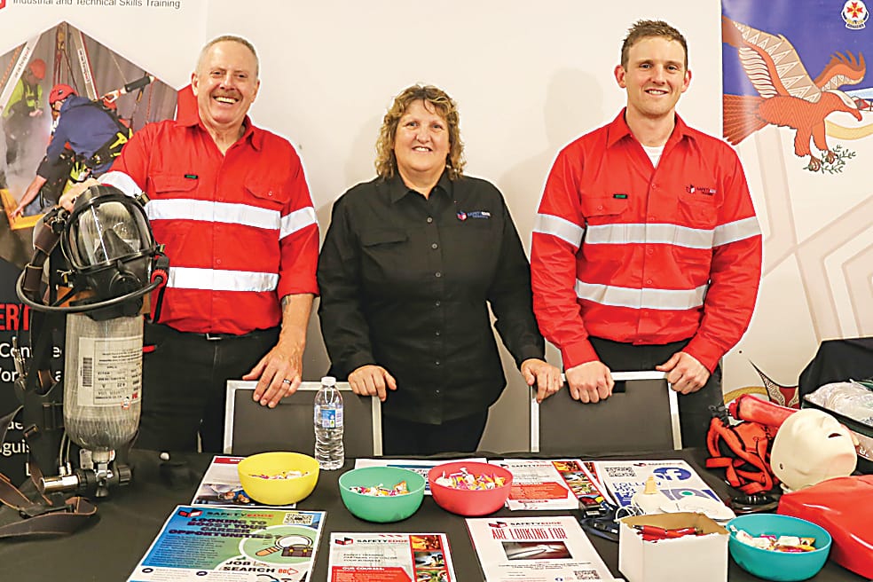 The team from Safety Edge Training - Steve Forbes, Sally Alexander and Rod Alexander had plenty on display at the expo.