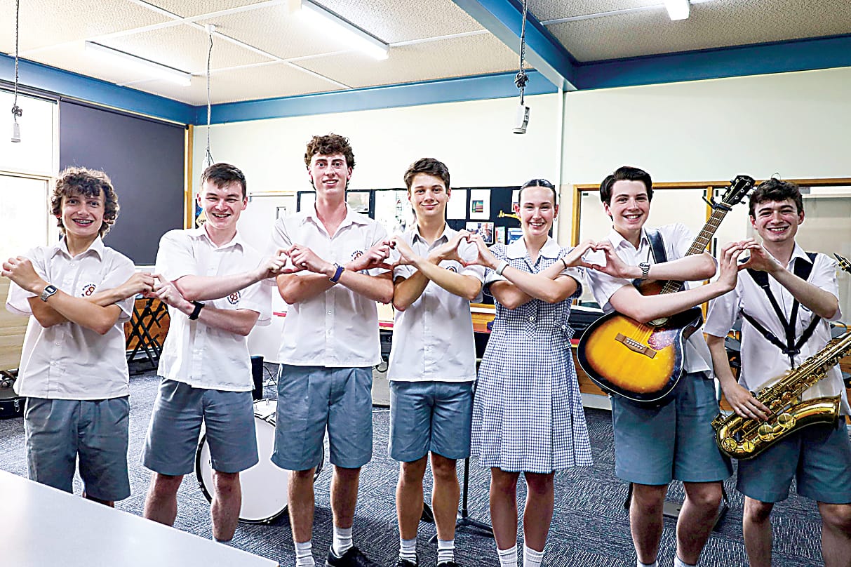 Students singing at Valentine's Day