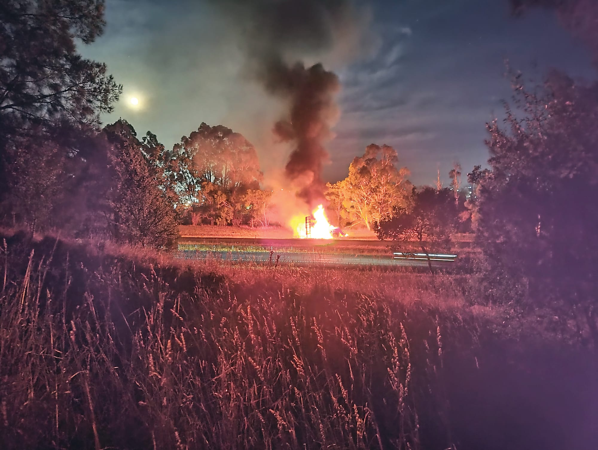 Tractor set alight after ramraid