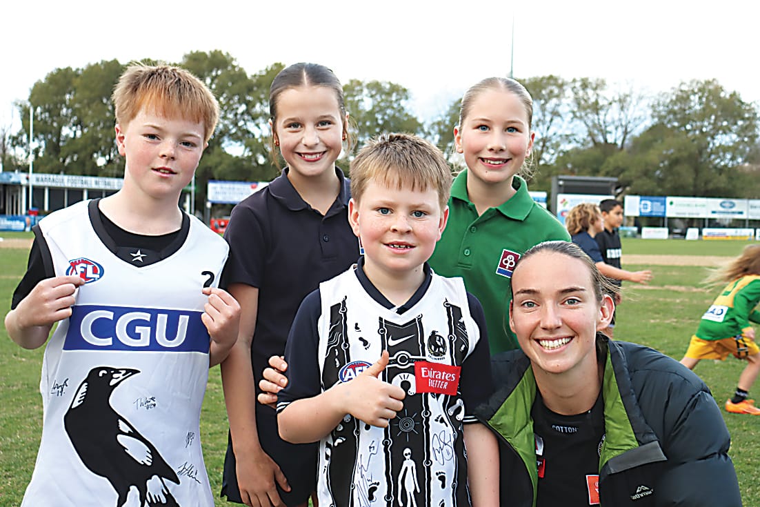 Locals Marley Dawson, Zoe Rowe, Levi Dawson and Zali Bramstedt were part of Collingwood's Selena Karlson's team for a game at Western Park on Friday afternoon.