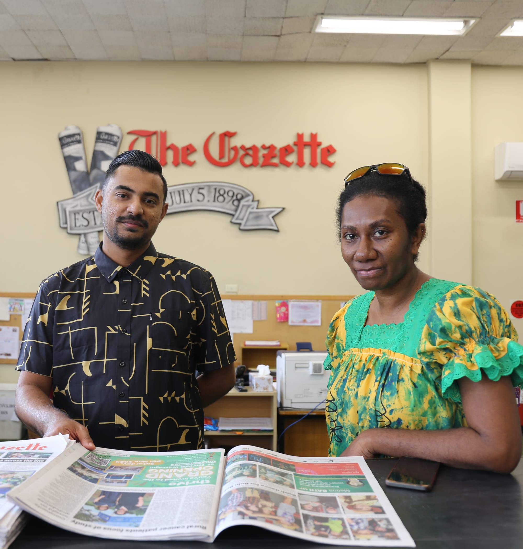 Pacific journalists at Gazette