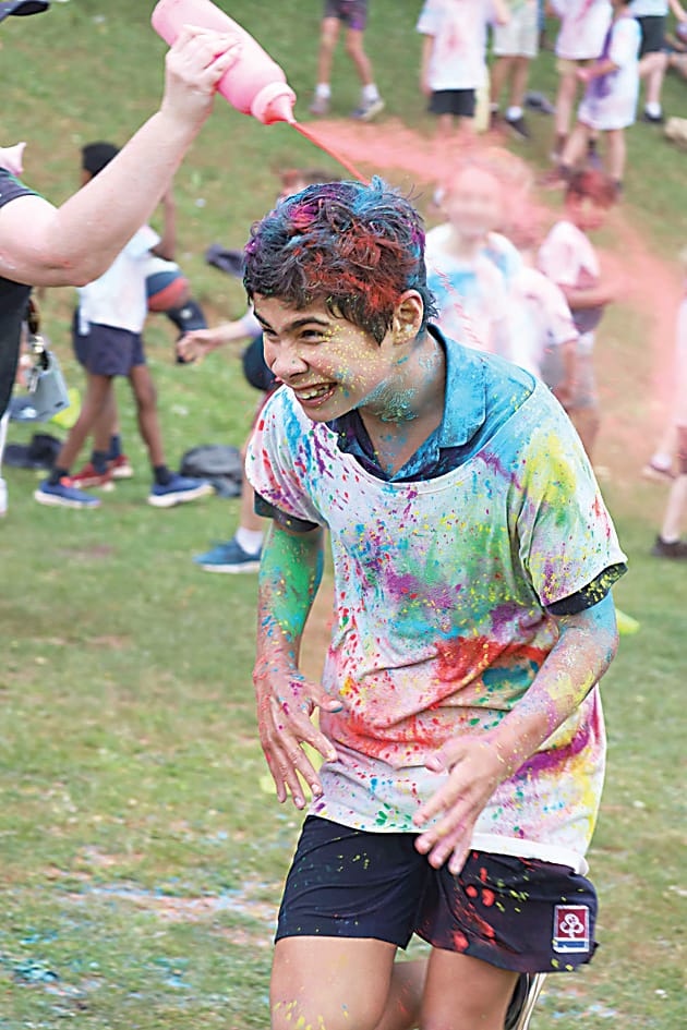 The teachers were sure not to miss any student who ran past just like Jaiden Nowosielski.