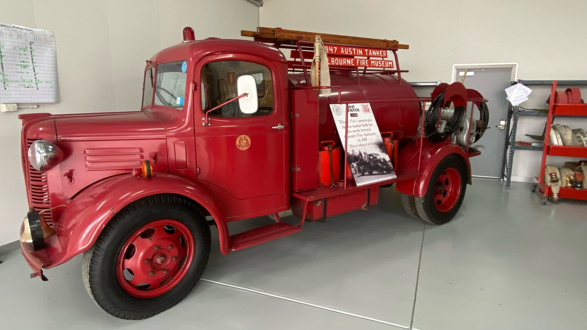 On display at the 75th celebration was an early Austin fire truck. The Austin is particularly special as it was the first truck CFA released as a new organisation. CFA was formed in 1947 (76 years ago) after a Royal Commission into the 1939 Black Friday bushfires.