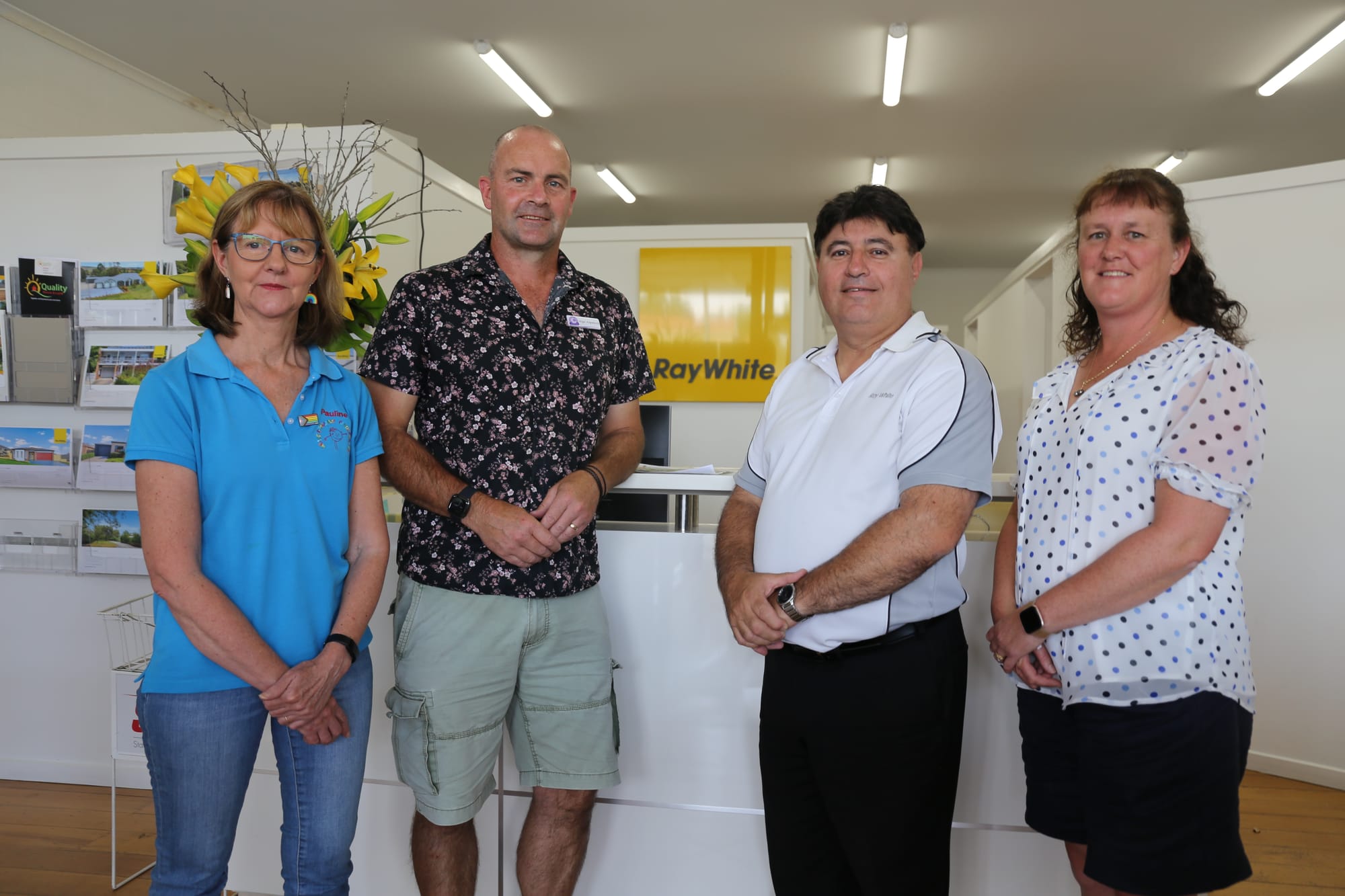 Grace Burglund Kindergarten educational leader Pauline Whyte, Ripplebrook Primary School Principal Nigel Kilpatrick, Ray White Drouin director Vince Di Grazia, and Ellinbank Primary School principal Catherine Clerks meet in Drouin.