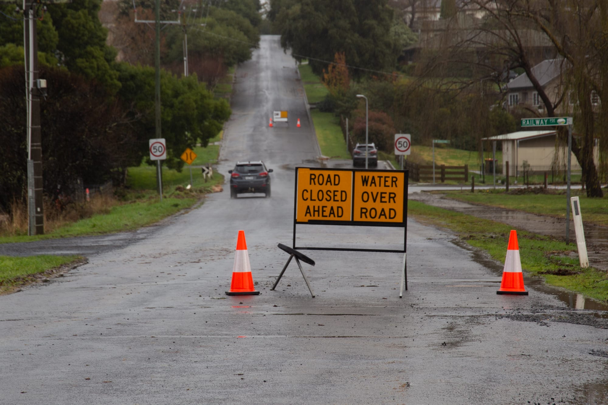 Damage closes road