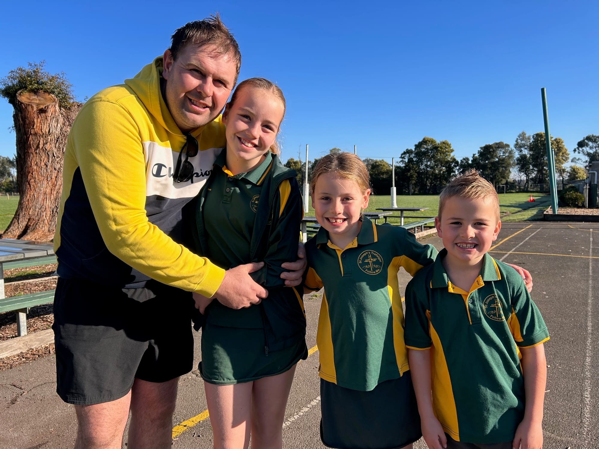 Paul Harvey celebrates father's day with Ava, Lily and Sonny.
