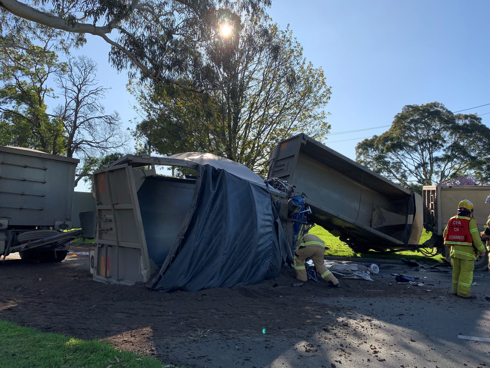 Trafalgar truck crash