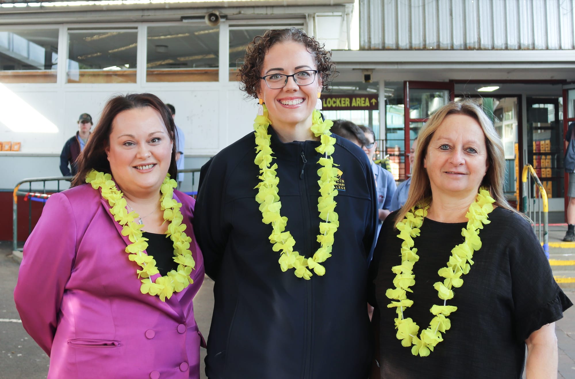 Carlie Case (Assistant Principal), Natasha Glaister (Assistant Principal), Elizabeth Godwin (Principal) donned a splash of yellow in support of the student organised R U OK Day breakfast.