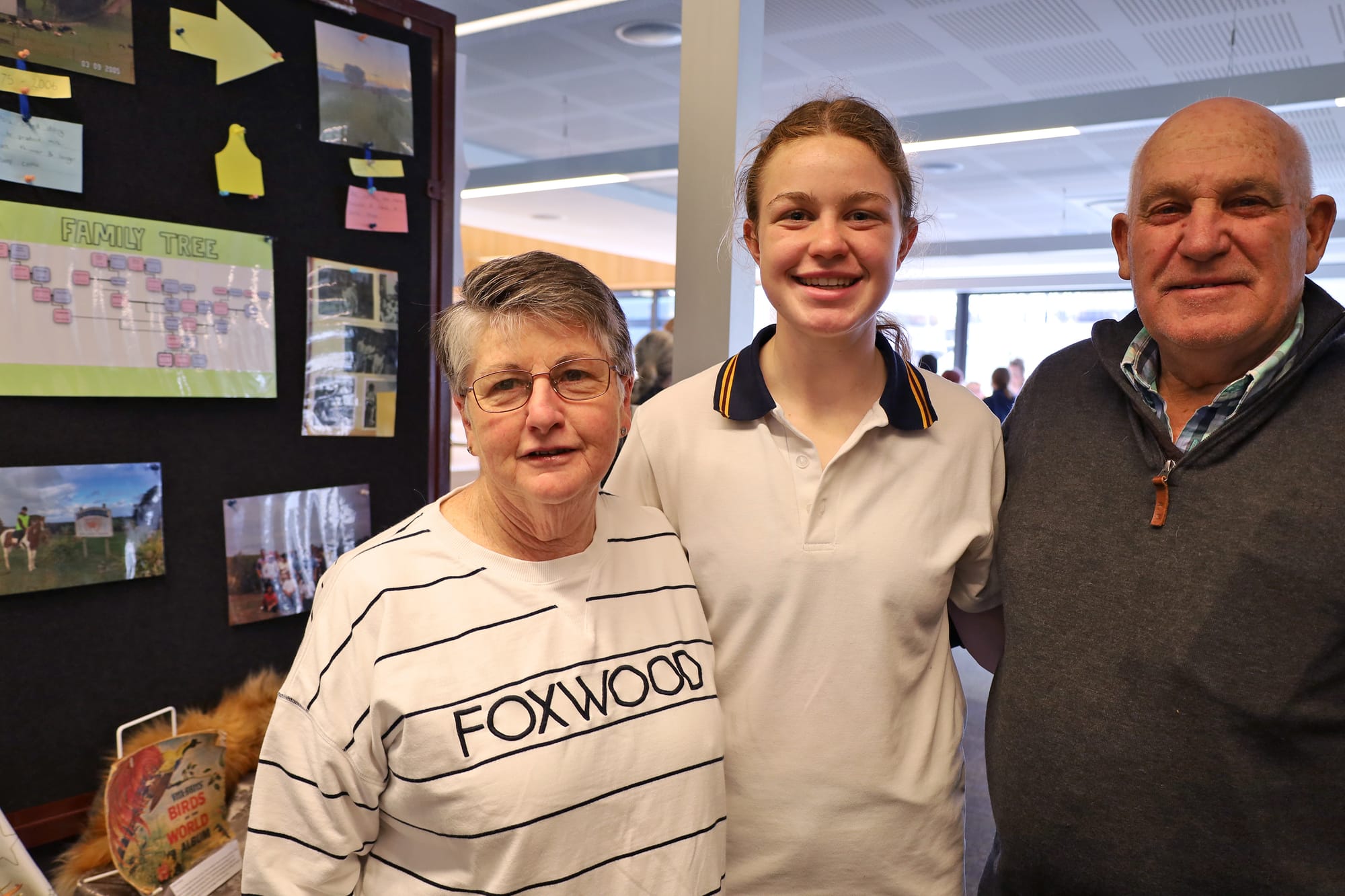 Year nine student Amy Boote welcoming her grandparents Sandy and Bob Boote to the 'Celebrating Families and Special Persons' event.