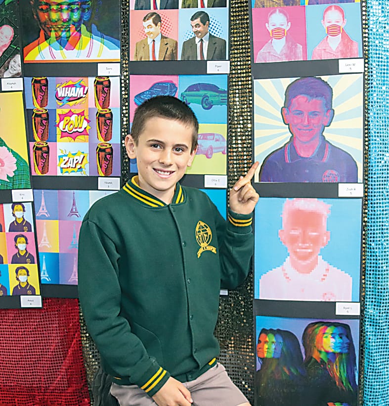 Josh from grade 5 used Canva to create different effects on his pop art style picture.