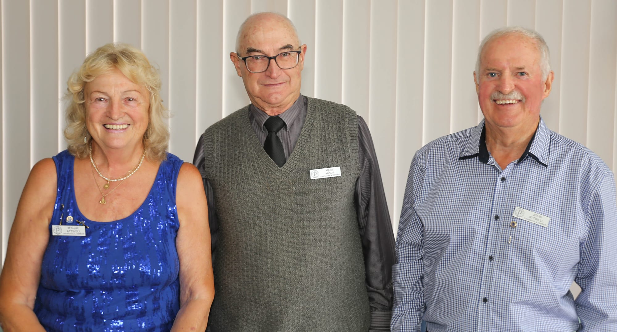 President Maggie Attwell, Merv Moon and John Attwell were keen to get the festivities underway.