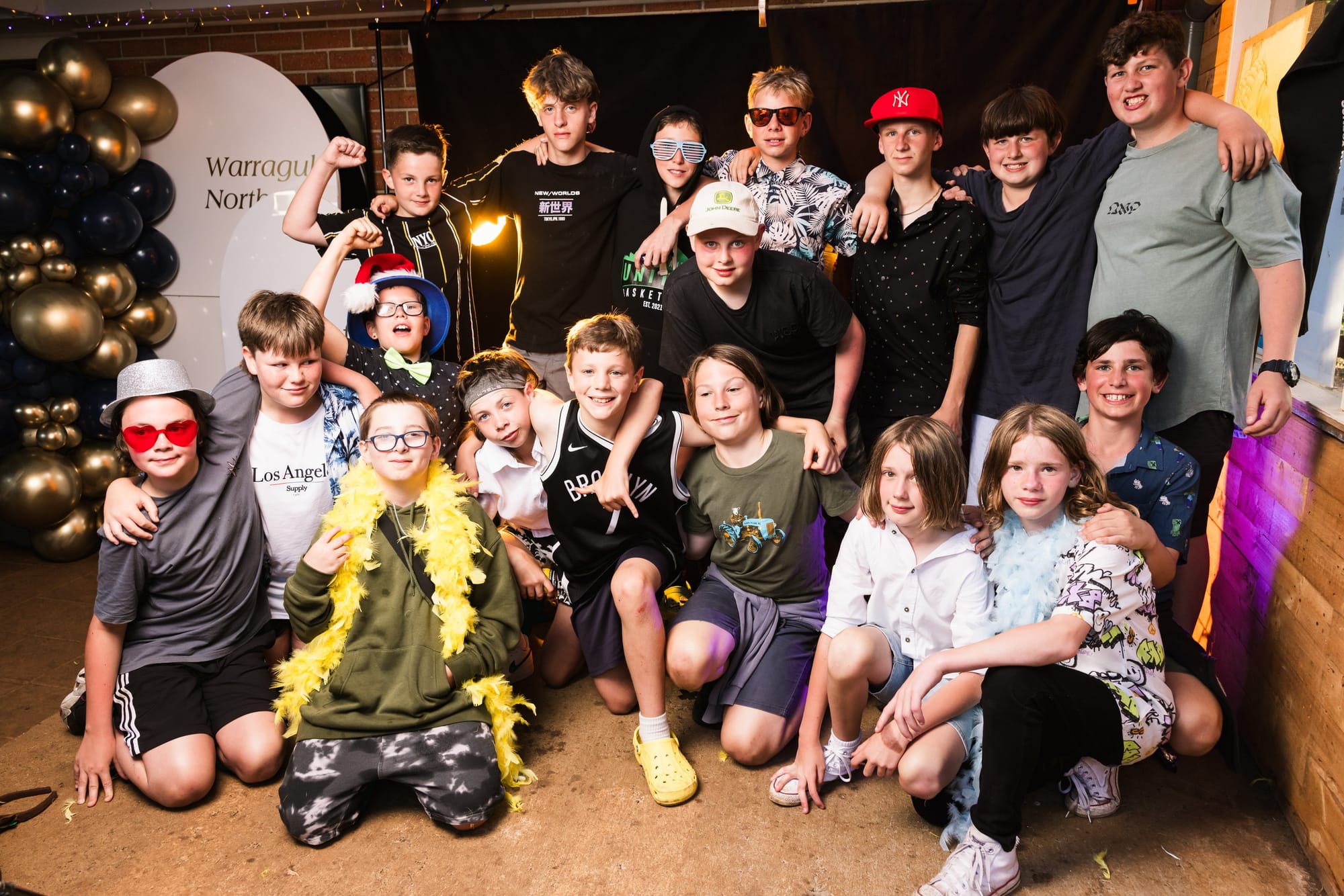 Above: Celebrating the end of their primary schooling in style are (from left) Jett, Kayne, Bailey, Birdey, Jim, James, Curtis and Will.Photographs by LAUREN MURPHY.