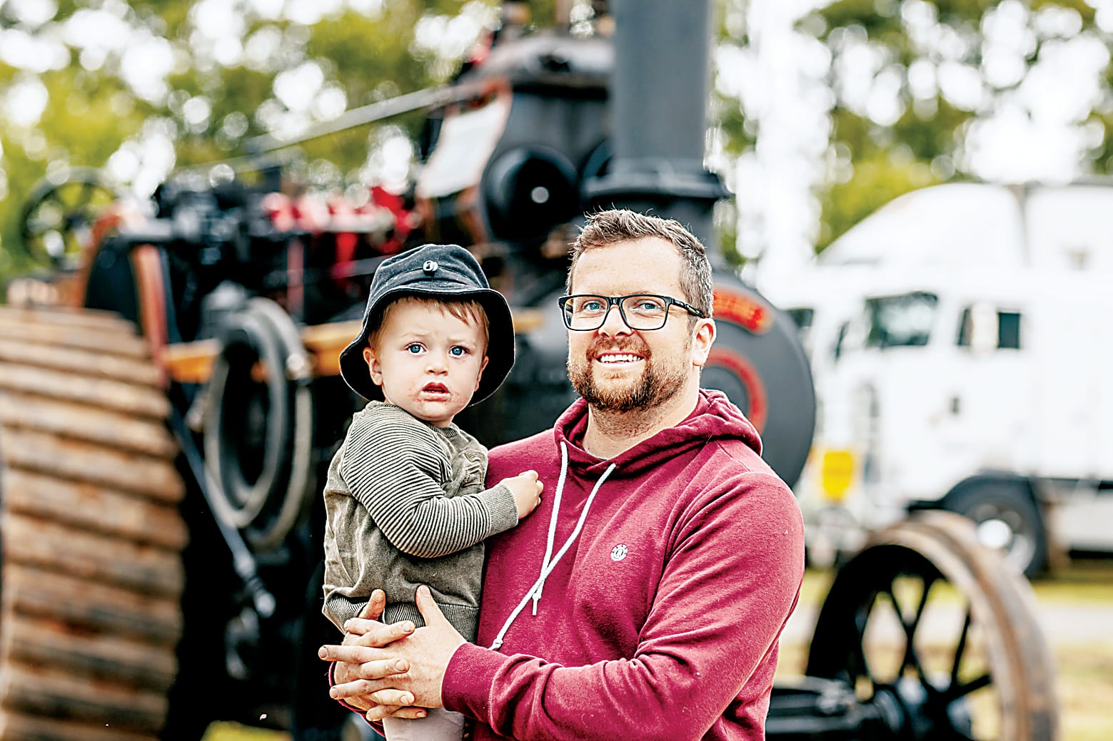 Angus and Kevin Coulson got to see a steam engine at the event.