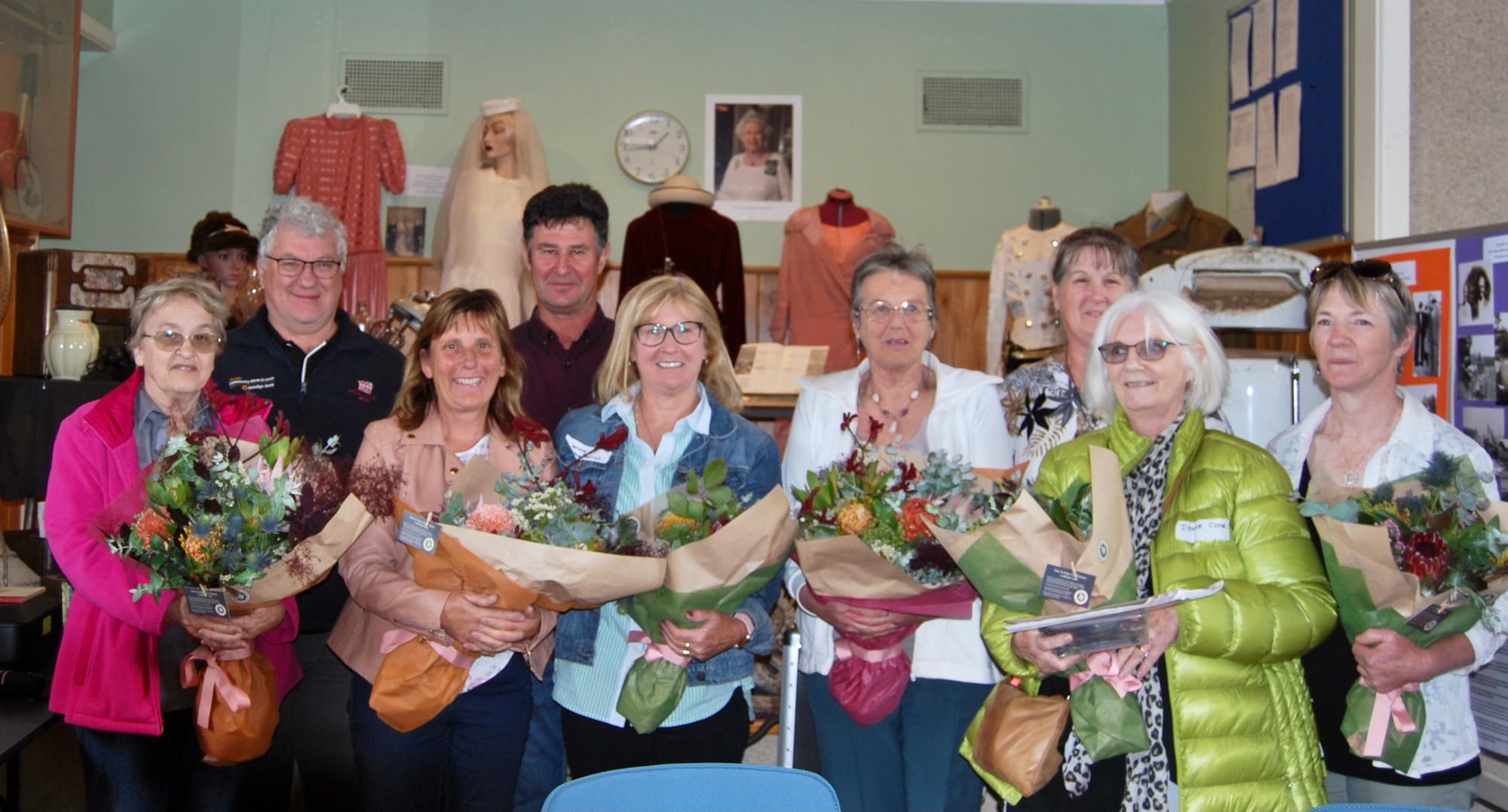 Above: The centenary committee at Athlone hall are (from left) Lyn Hatch, Cr Keith Cook, Leesa Williams, Daryl Smethurst, Jenny Smethurst, Gwenda Davies, Maurita Harris, Denise Cook and Leanne Miller.Right: Lyn Hatch makes a speech before cutting the centenary cake at Athlone Community Hall.