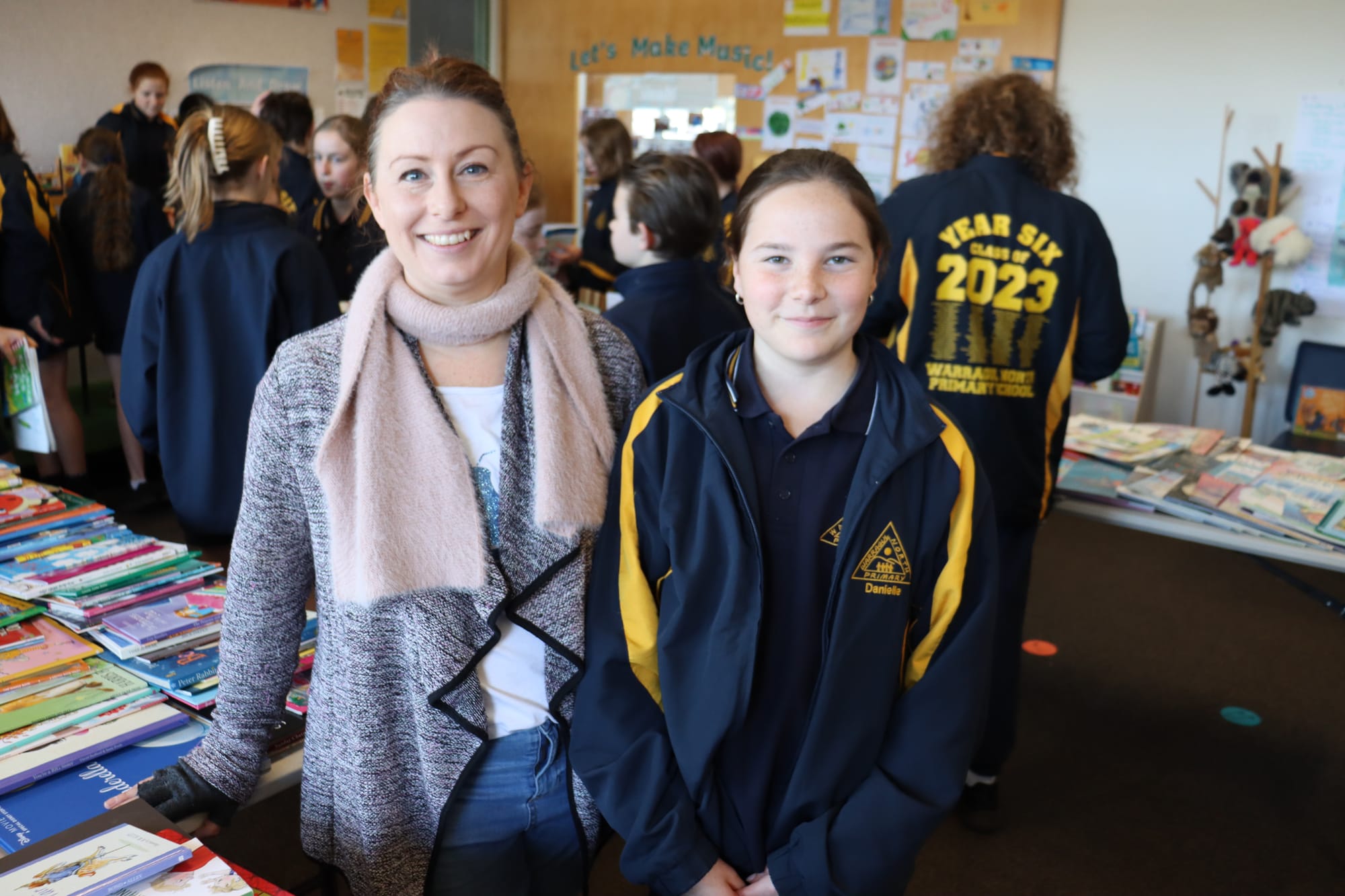 Two of the driving forces behind the innaugural Warragul North Book Swap Fair  - parent Melanie Turner and student Danielle Cooper