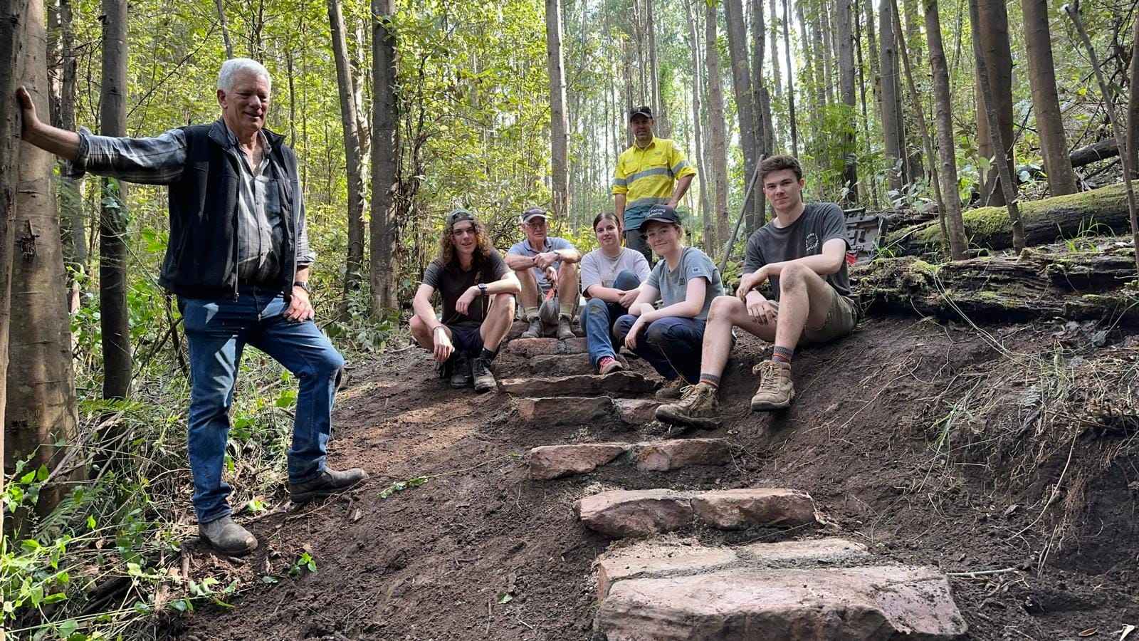 Student leads crew for stairs project
