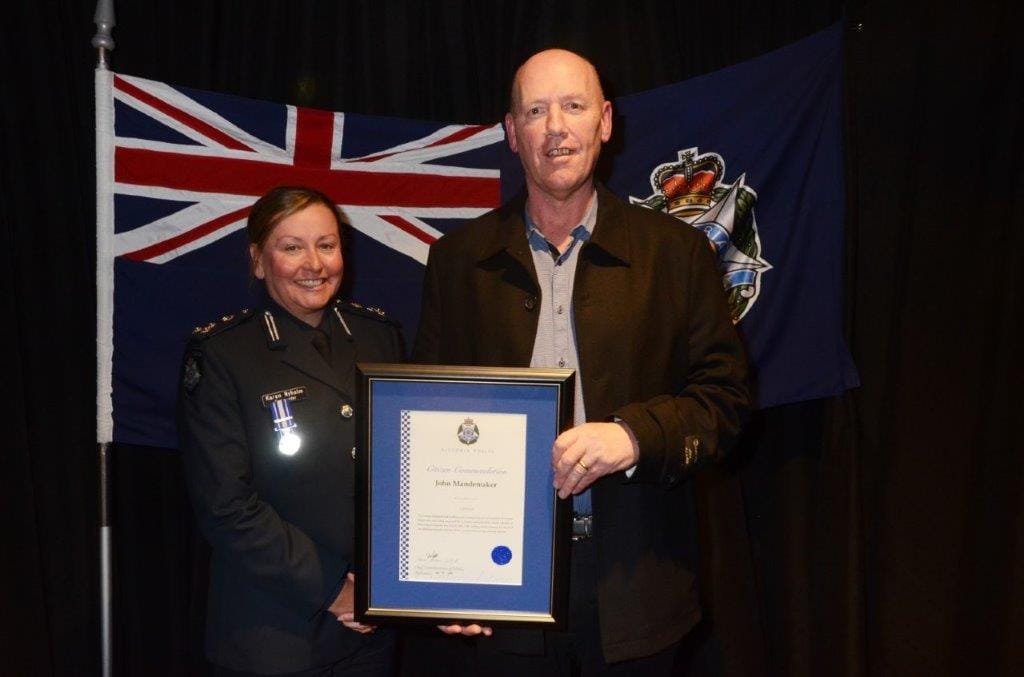 Footy tackle earns police honour