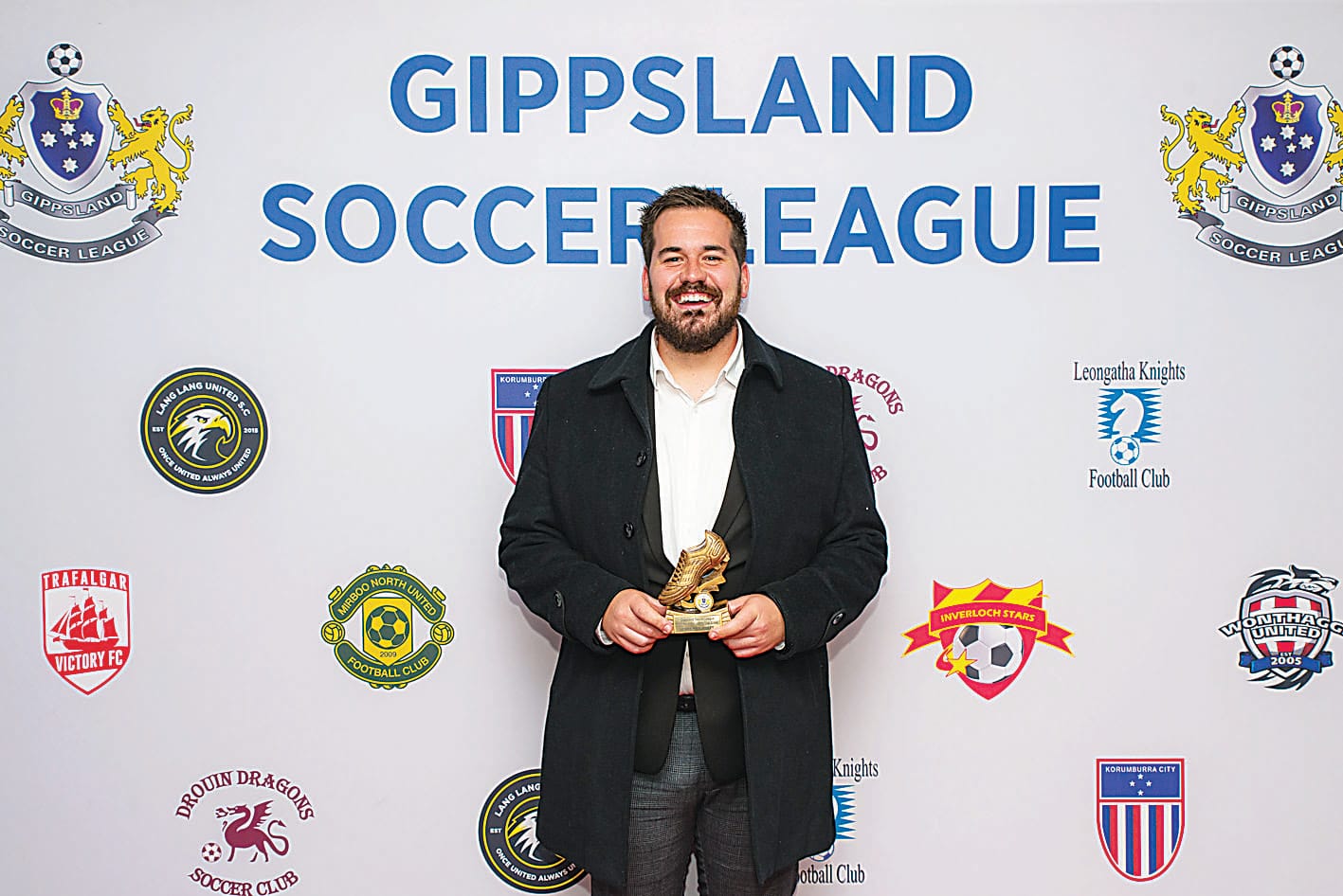 Trafalgar Victory's Cameron Wyatt takes home the men's reserves golden boot for leading goalscorer.
