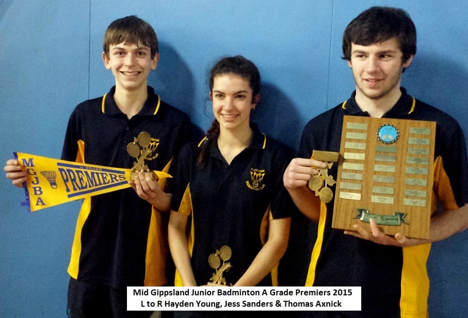 All clubs won a premiership flag in Mid Gippsland junior badminton.