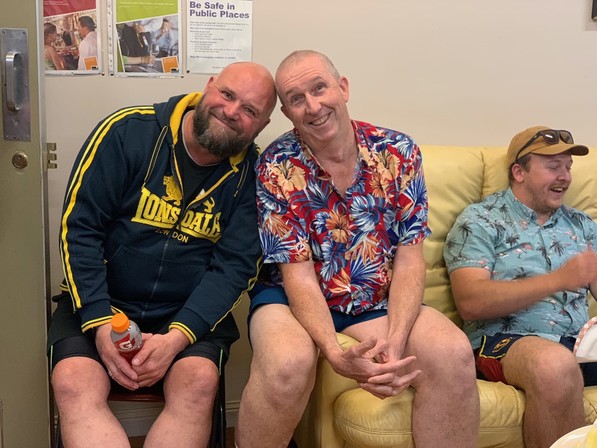 From left, Wayne Hewitt, Terry Milsome and Todd Watson having a good time.