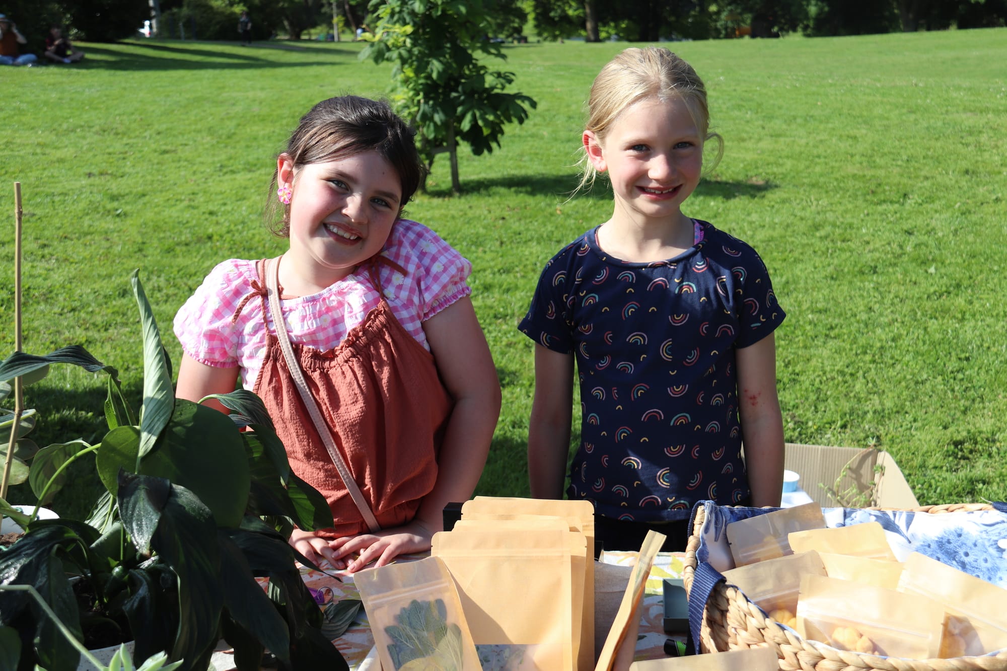 A collection of herbs and home baked treats were sold by Heidi Candir and Maeve Butler.