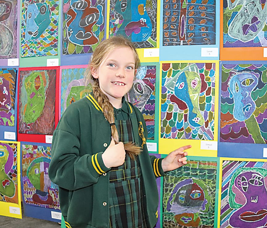 Sinead in grade five said she enjoyed using pastels to create her Picasso inspired picture.
