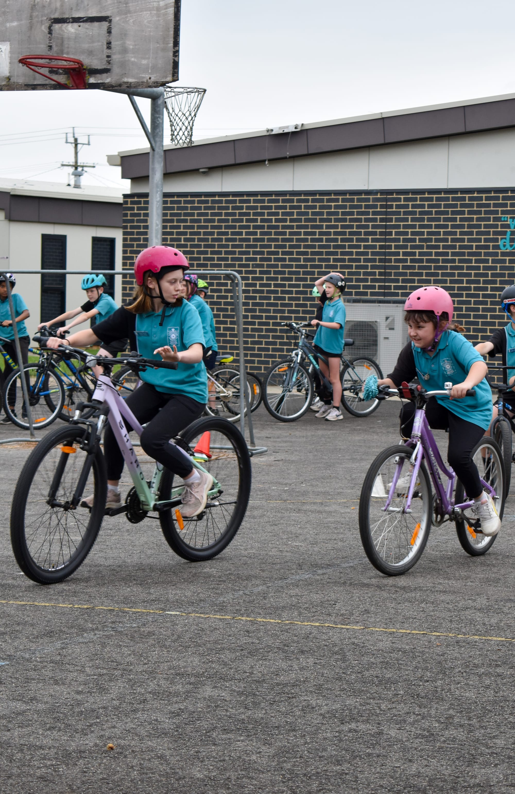 Aisha Smith and Renae Galley ride together during the workshop.