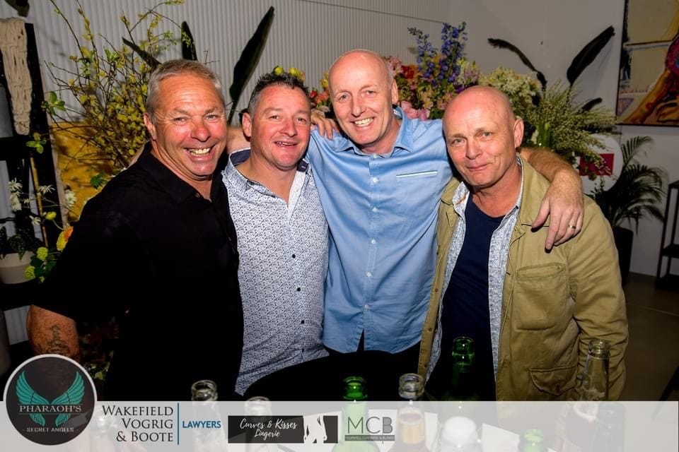 At the Pharoah's Secret Angels night are (from left) Gary Cakebread, Jaye McDonald, Jason Hannath and Michael White.