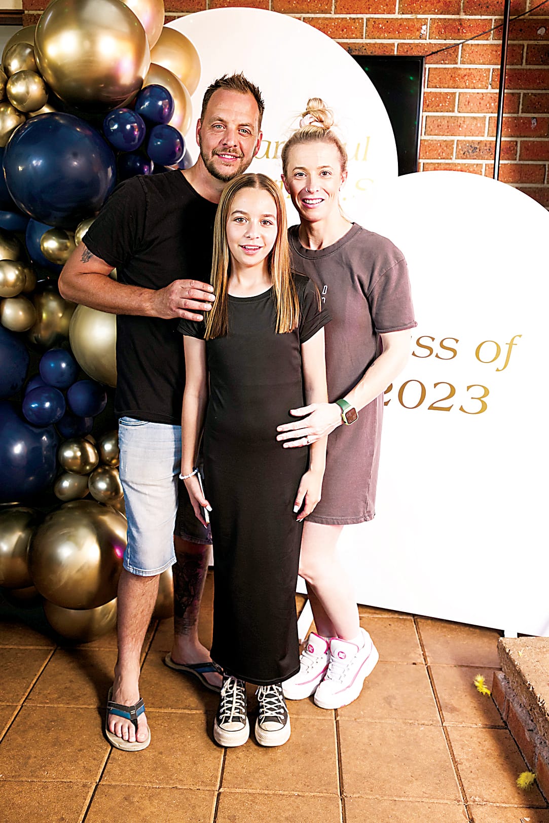 Dwayne and Kara Kennedy, alongside daughter Ktishia, hosted the Warragul North Primary School grade six graduation at their property.