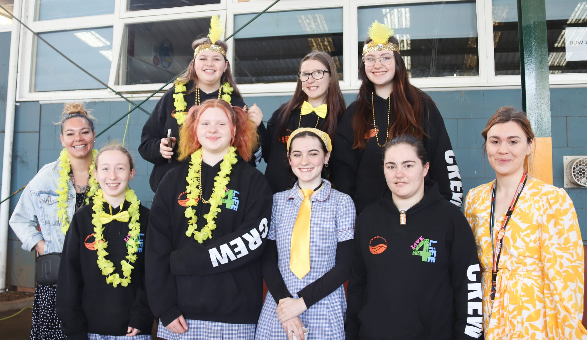 The Drouin Secondary Live4Life Crew planned and organised the R U OK Day breakfast for the last day of term.Top: Sabine Williams, Olivia Battershill, Chloe Dignan. Bottom: Tanarly Hood, Rhianna Hopkins, Charlotte Dawson, Alisha Sempel, Stephanie Bottom, Victoria McKay.
