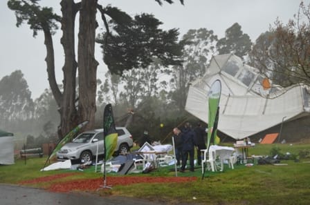 Mini tornado hits dairy expo