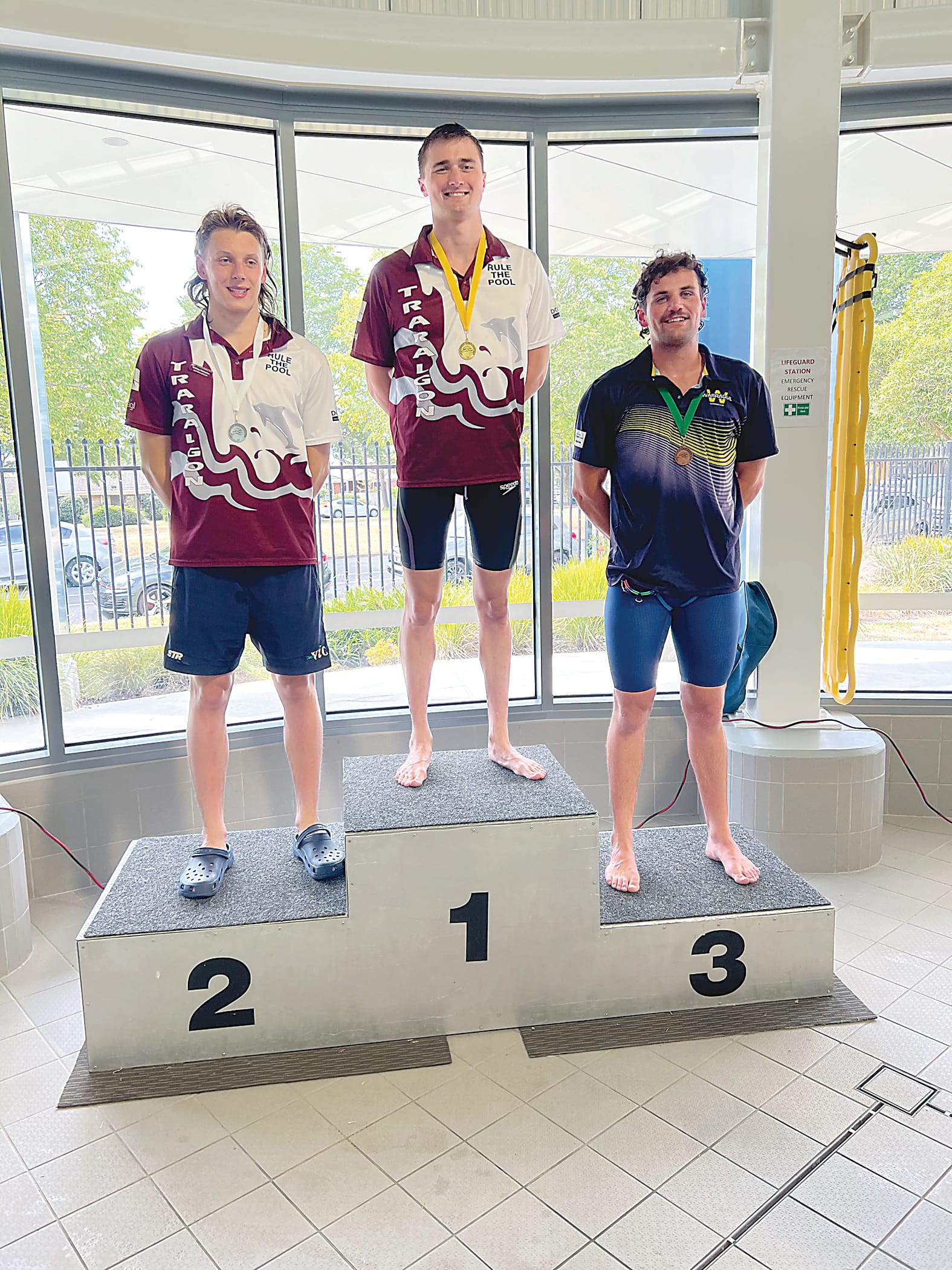 Warragul swimmer Jackson Clerks achieves bronze in the boys 17 and over butterfly.