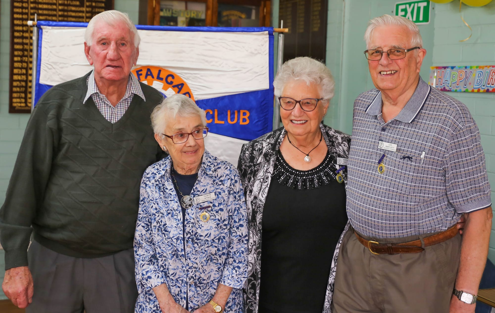 Life members Peter Farmer, Olwyn Vitale, Margaret Bartlett and Les Bartlett.