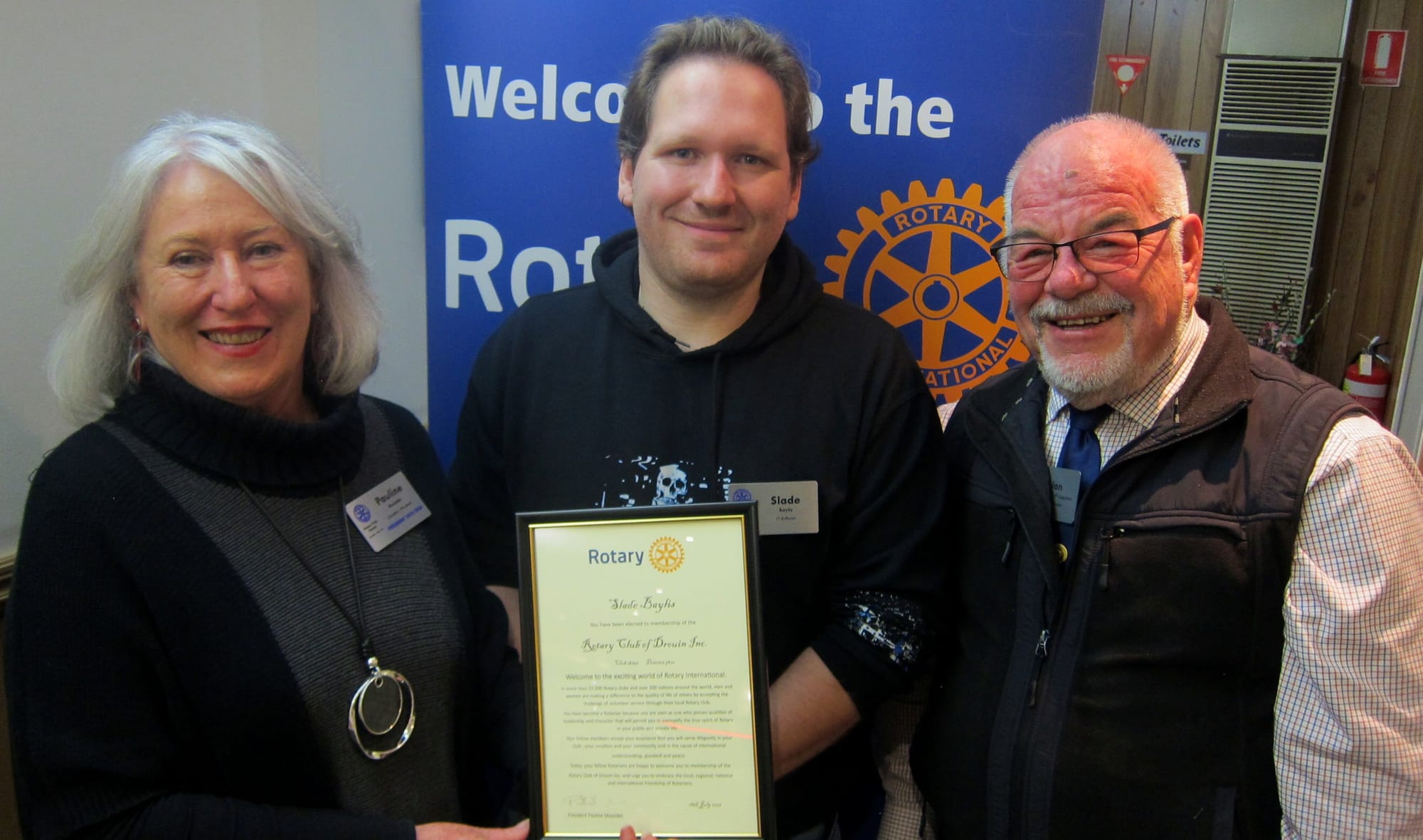 Slade inducted to Rotary