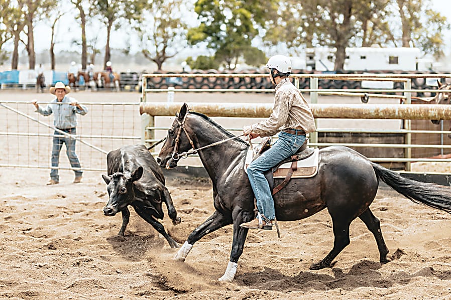Charlie Goff riding Alabi in the camp on Saturday in the Graeme McKnight Memorial Draft.