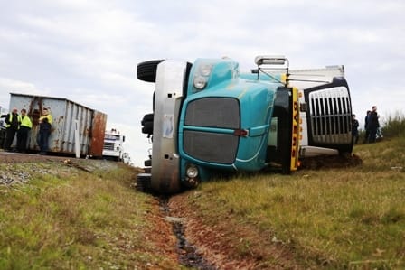 Produce ruined in truck rollover