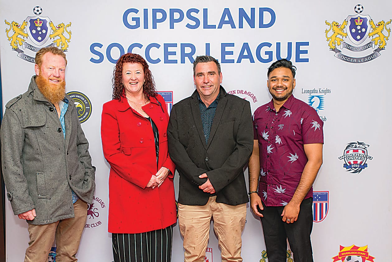 Dale Cranston, Karen Phillips, Keith Halden and Jeshan Pius from Lang Lang United enjoyed the night out.