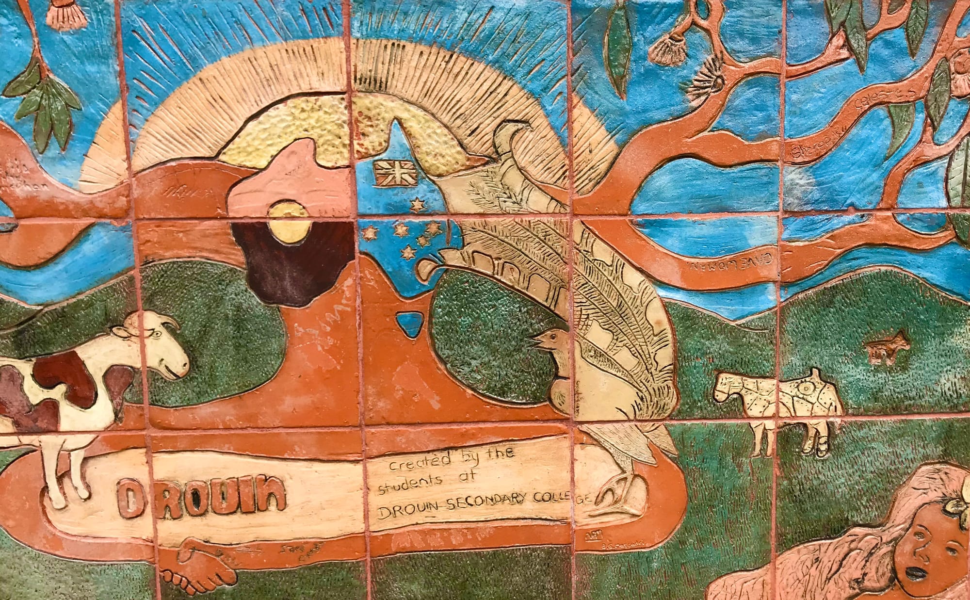An example of the art work on Federation Wall at Drouin that has recently been upgraded through a project undertaken by the Committee for Drouin.
