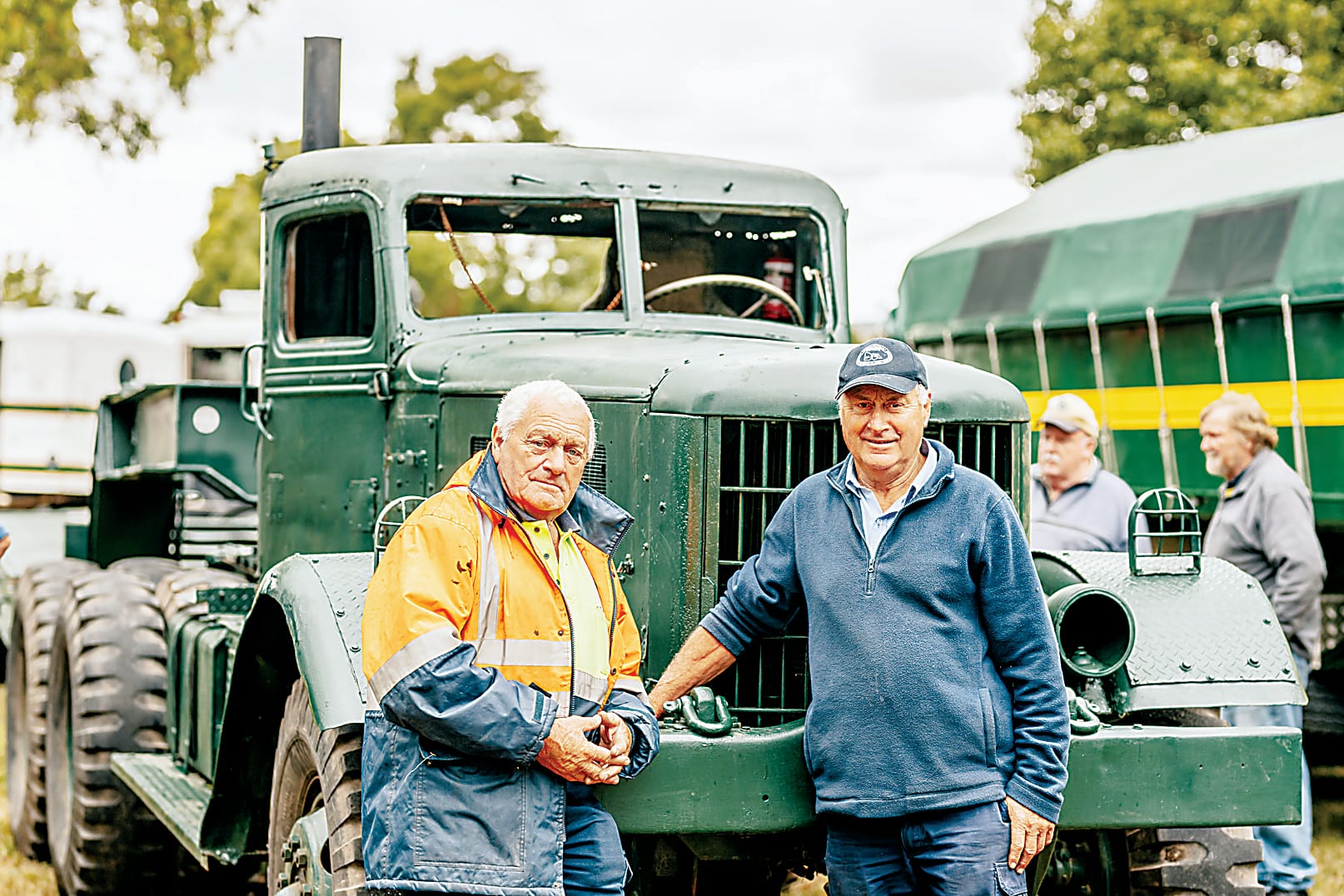 John and Peter Tack from Kongwak in front of one of their trucks.Photographs by FEARGHUS BROWNE.