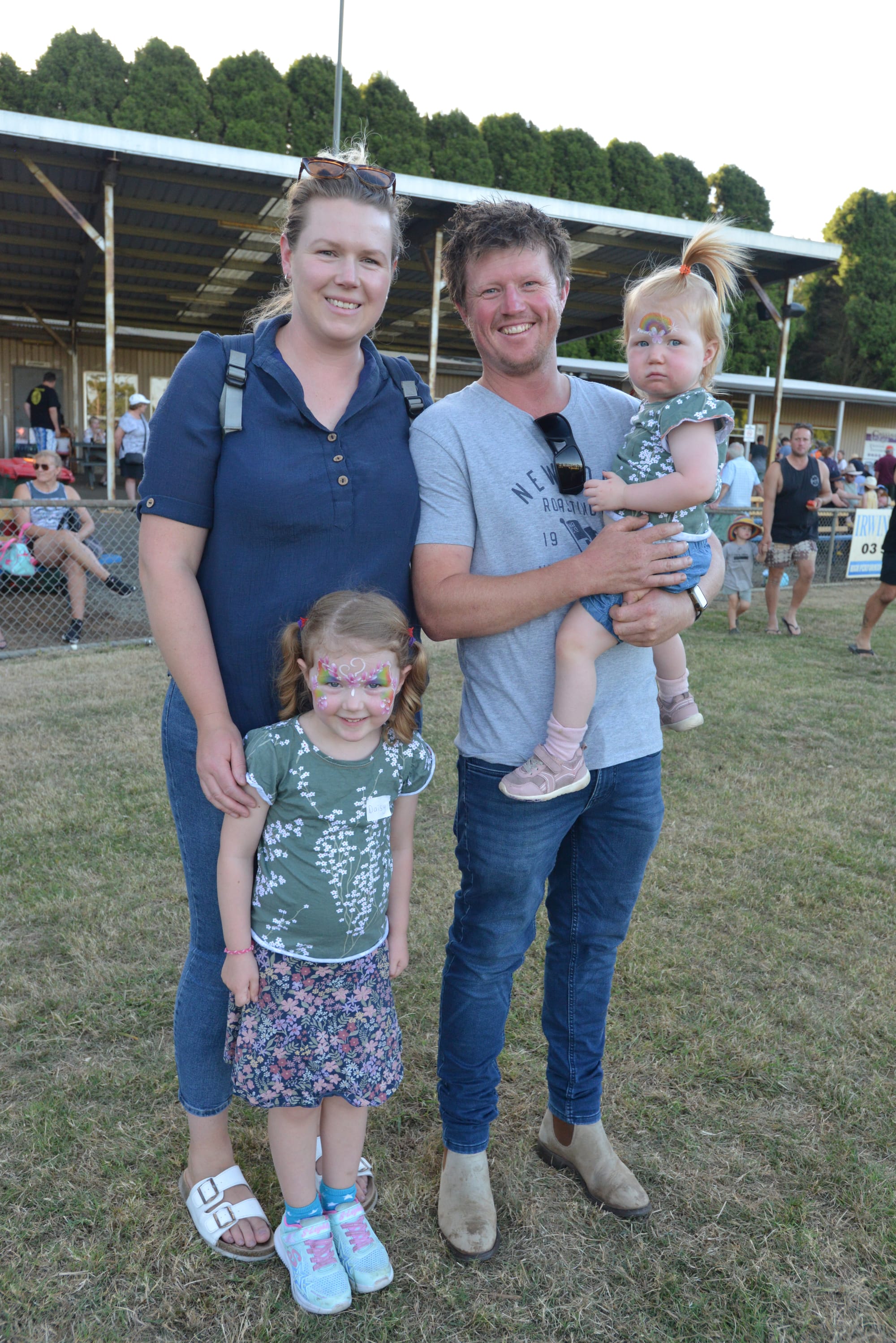 The Winter family enjoy all the fun on offer at Ellinbank Recreation Reserve. They are (from left) Josie, Daisy, Brendon and Willow.