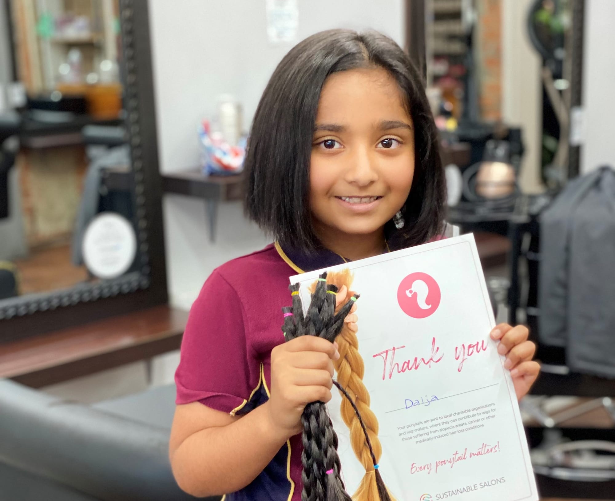 Dulja's hair cut for cancer patients