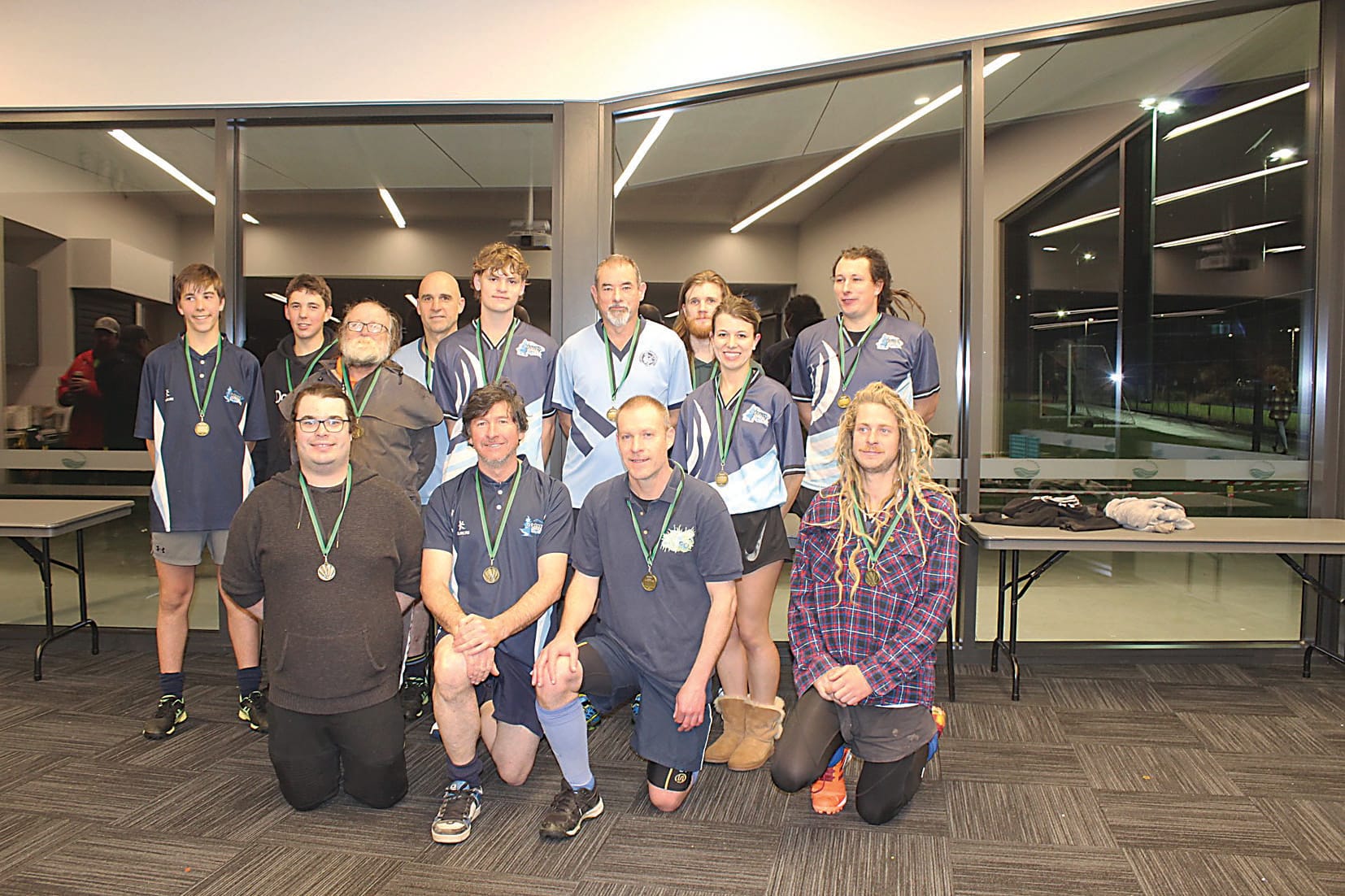 The victorious Drouids men's side is (back, from left) Eli Rumble, Seth Rumble, Chris Addison, Alan 'Big Dog' Rumble, Leith Metcalf, Alec Zurrer, Edward Edmonds, Steph Selvaraj, Matt Zurrer, (front, from left) Liam Watts, Chris Garden, Peter Stewart and James Pugh.