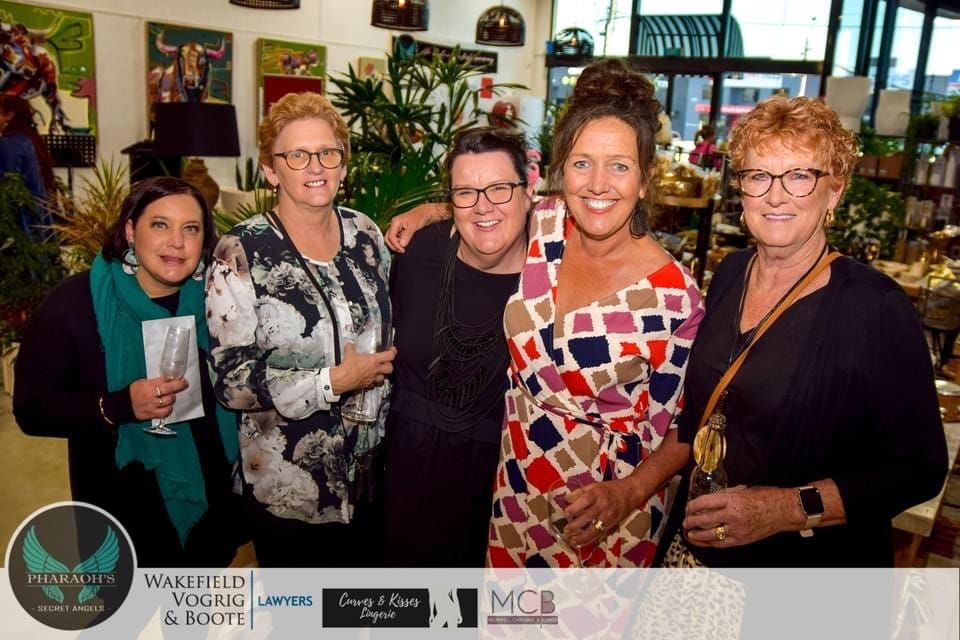 Nicky McDonald (left) and Vivienne Brereton (right) with WGH oncology nurses - Colleen, Sinead and Anny.