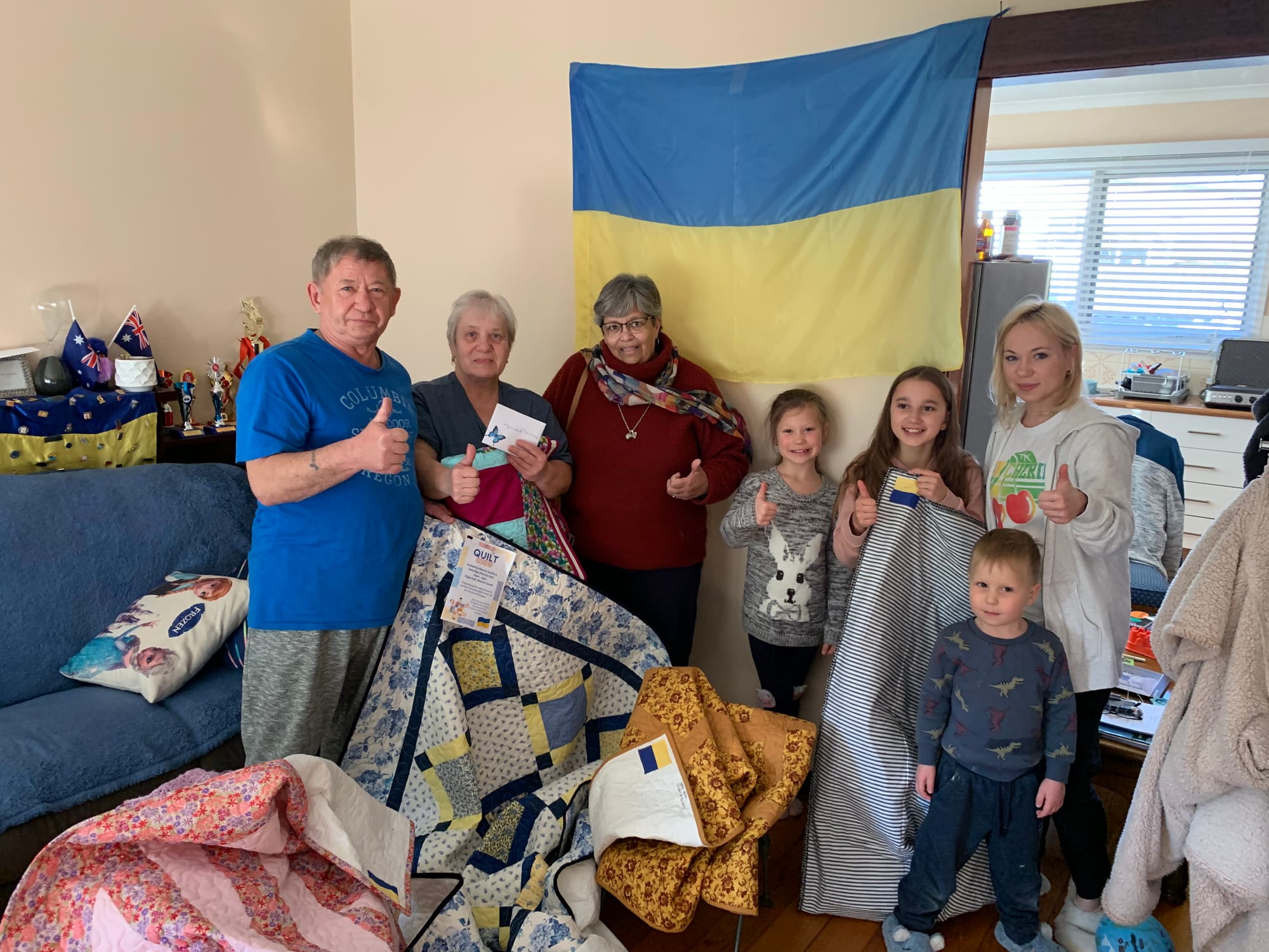 Hearts and bodies warmed by quilts