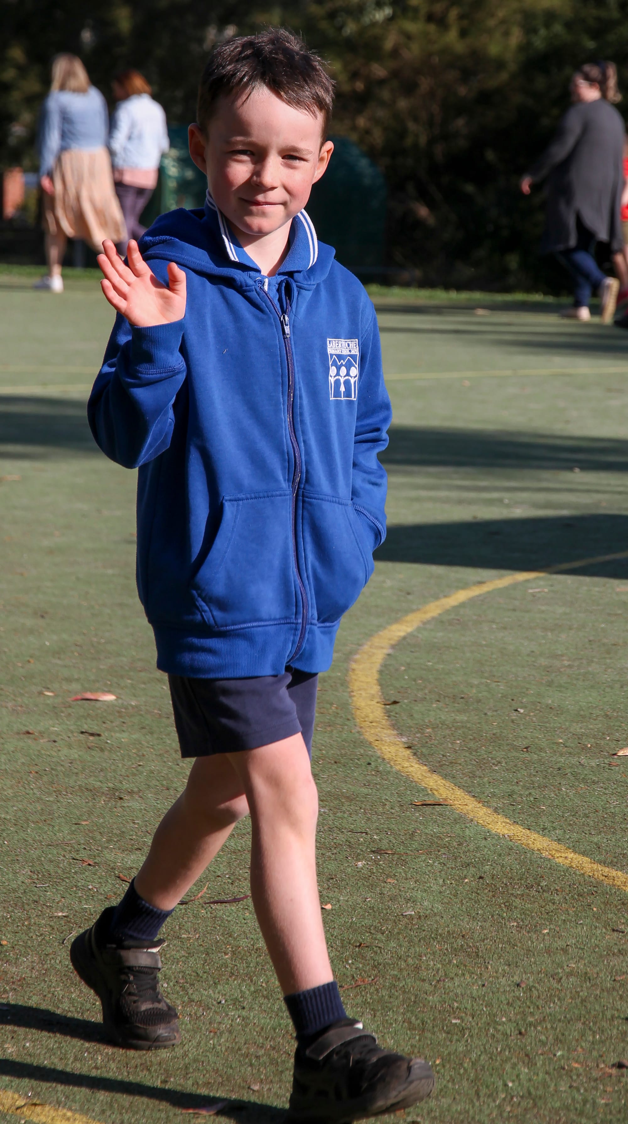 Spencer Hill joins in Walk to School Week at Labertouche Primary School.